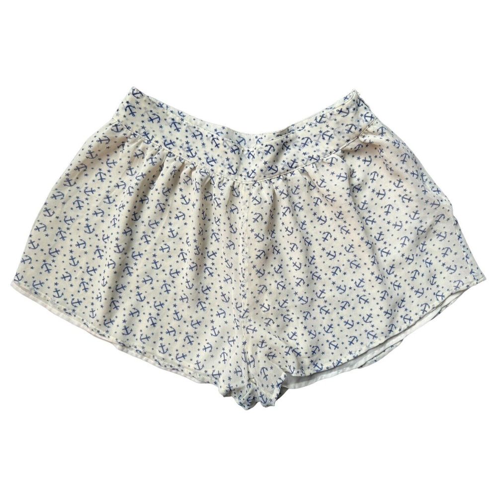 Forever 21 XXI Size Large Premium Shorts Anchor Print Chiffon Lined Dress Short